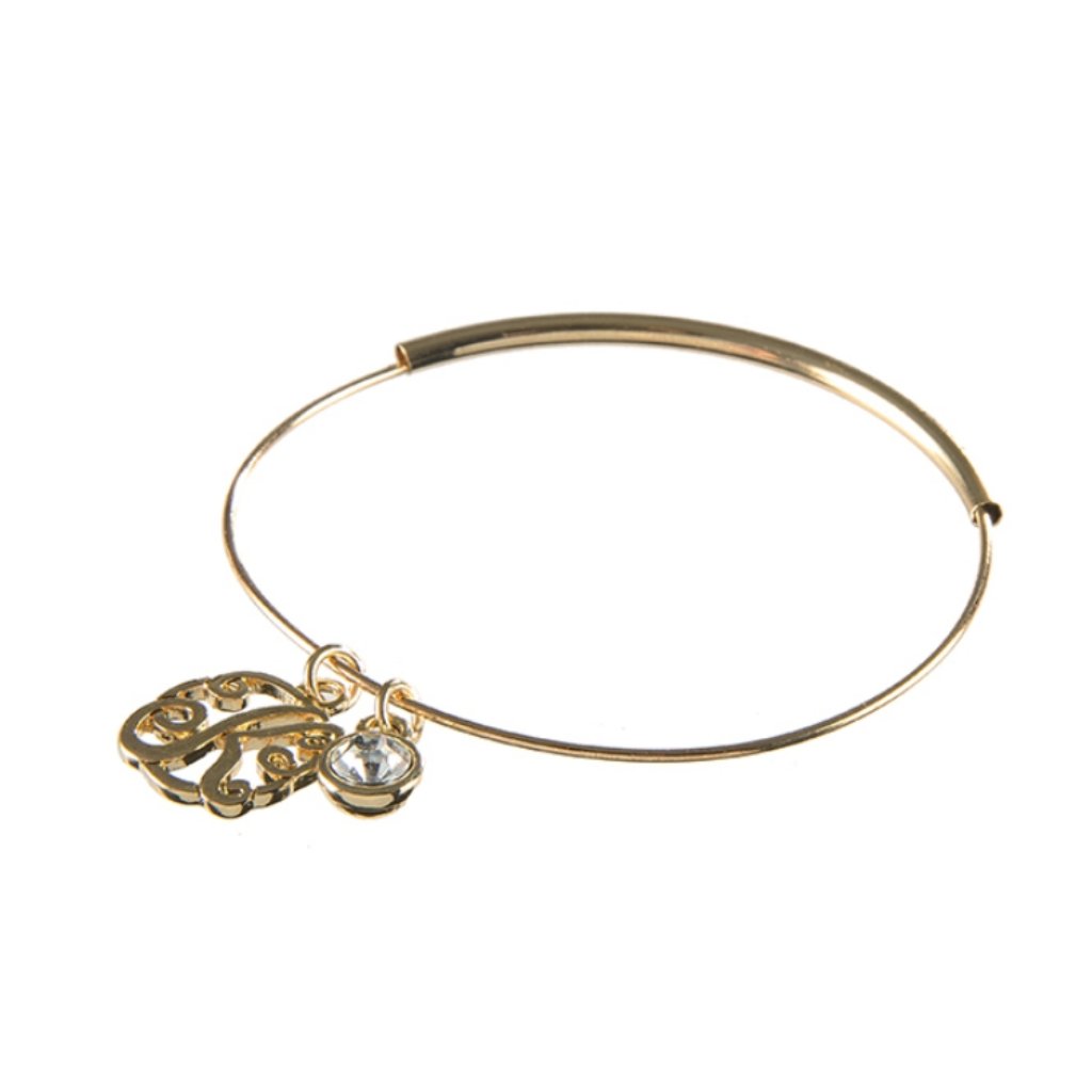 Adjustable Bangle Initial "K" Bracelet